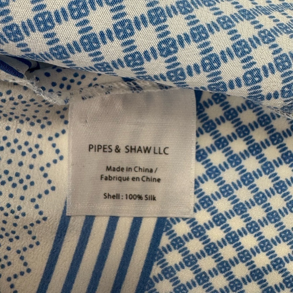 Veronica Beard 100% Silk Mixed Print Sleeveless Mini Dress - Blue White - Size 4 - Picture 7 of 8